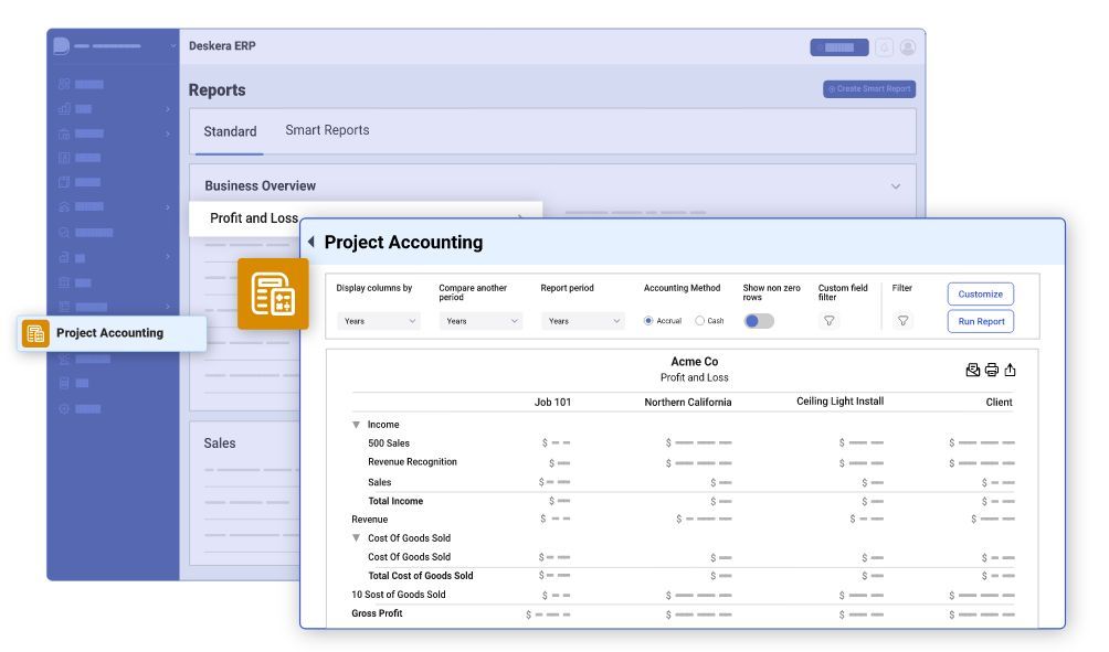 Deskera ERP - Project Accounting