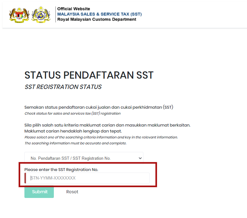 Step 3 - Enter Business registration number