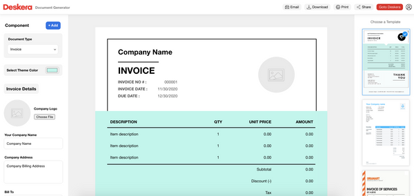 make an invoice in word