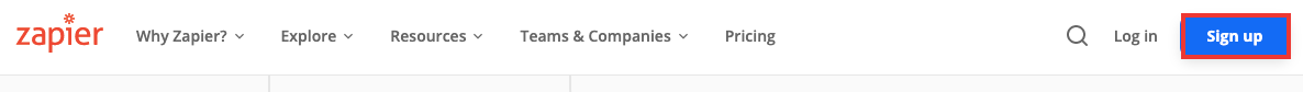 Sign-up with Zapier