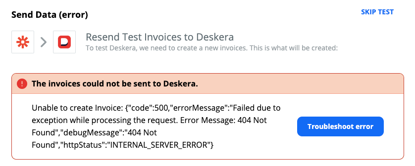 If there's an error message, you need to check the fields again to ensure that none of the compulsory fields are missed out.