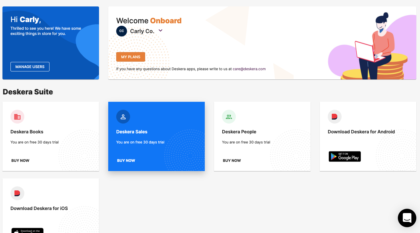 View the products available in Deskera