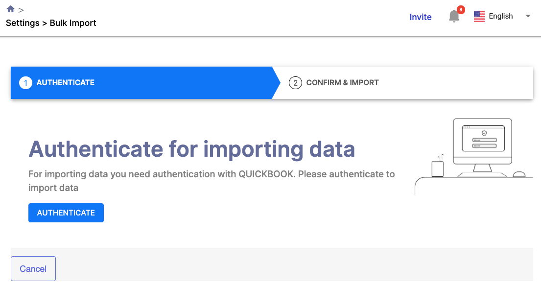 Click on the Authenticate button to proceed