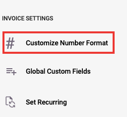 Click on the customize number format