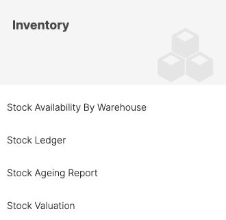 Choose Stock Availability by Warehouse Report