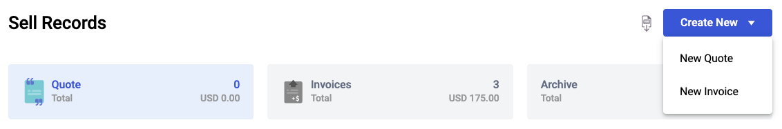 Select the New Quote button