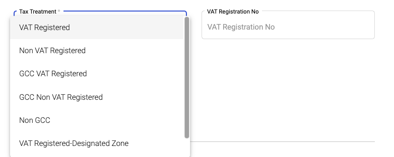 Indicate the tax treatment for each contact