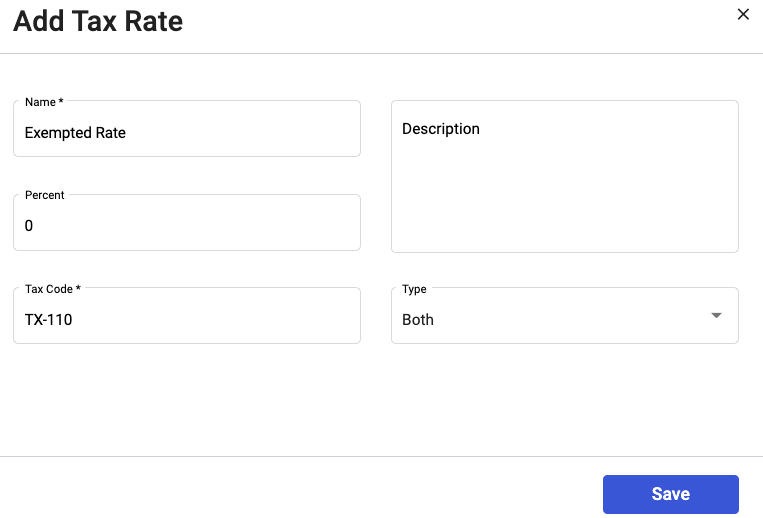 Add custom Tax rate