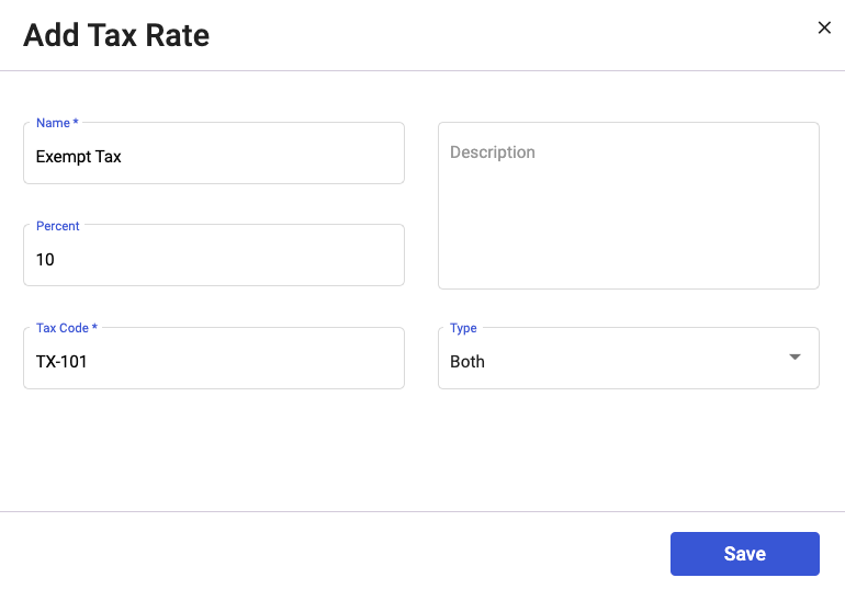 Add nex tax code details