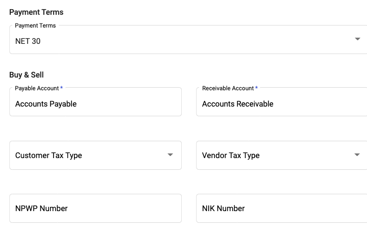 Indicate the contact's NPWP during contact creation