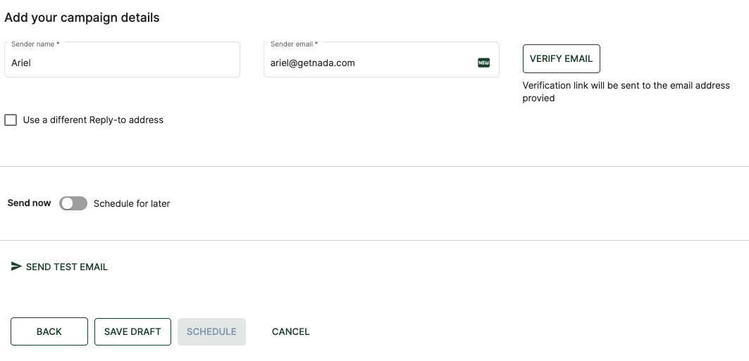 Add your campaign details