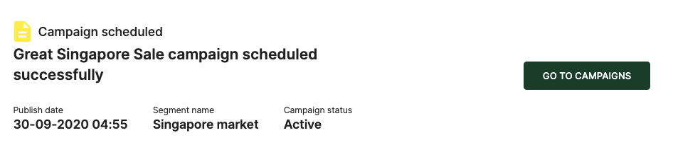 Campaign scheduled successfully