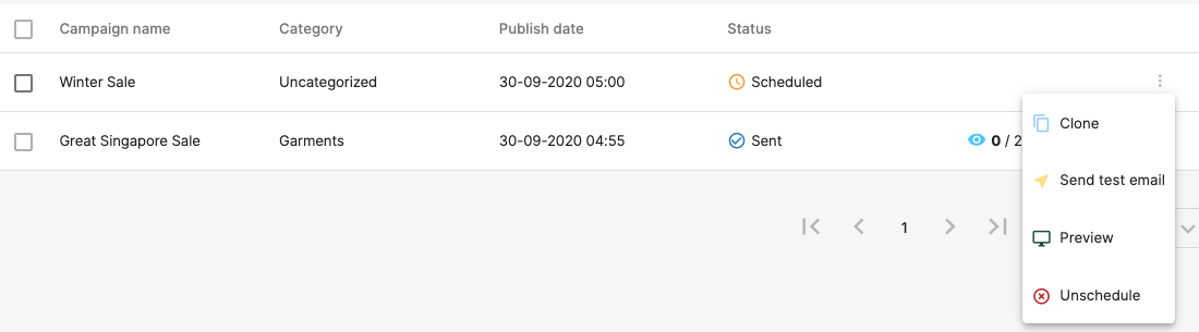 Click on the scheduled later campaign to preview it