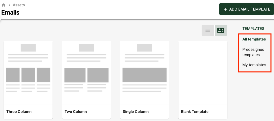 You can add your own email template in the system