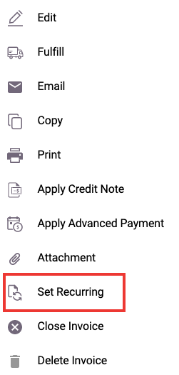 Click set recurring button