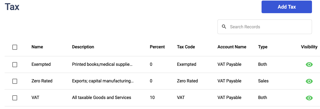 View and add Indonesia Tax codes setup