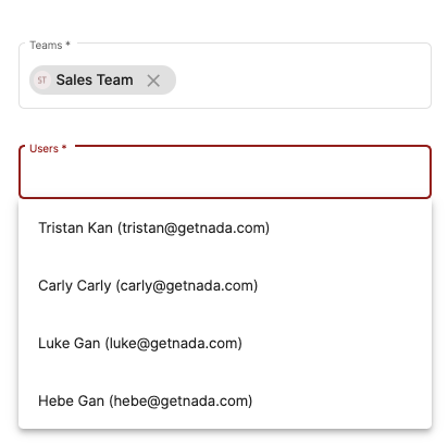 Add users to team using quick team assignment