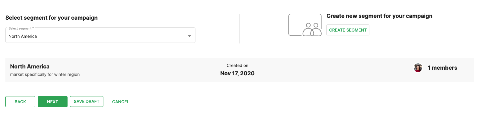 Select the right segment and click Next