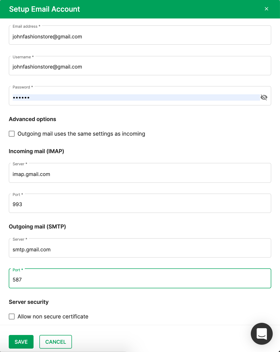 Gmail IMAP Settings