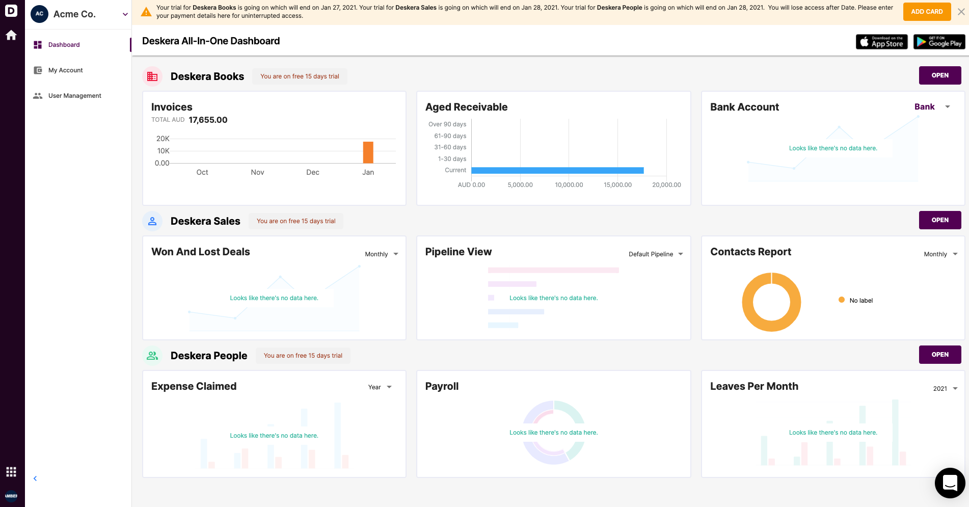 View the products available in Deskera