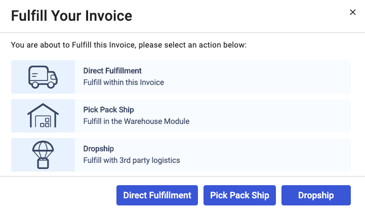 Fulfill your invoice using dropship method