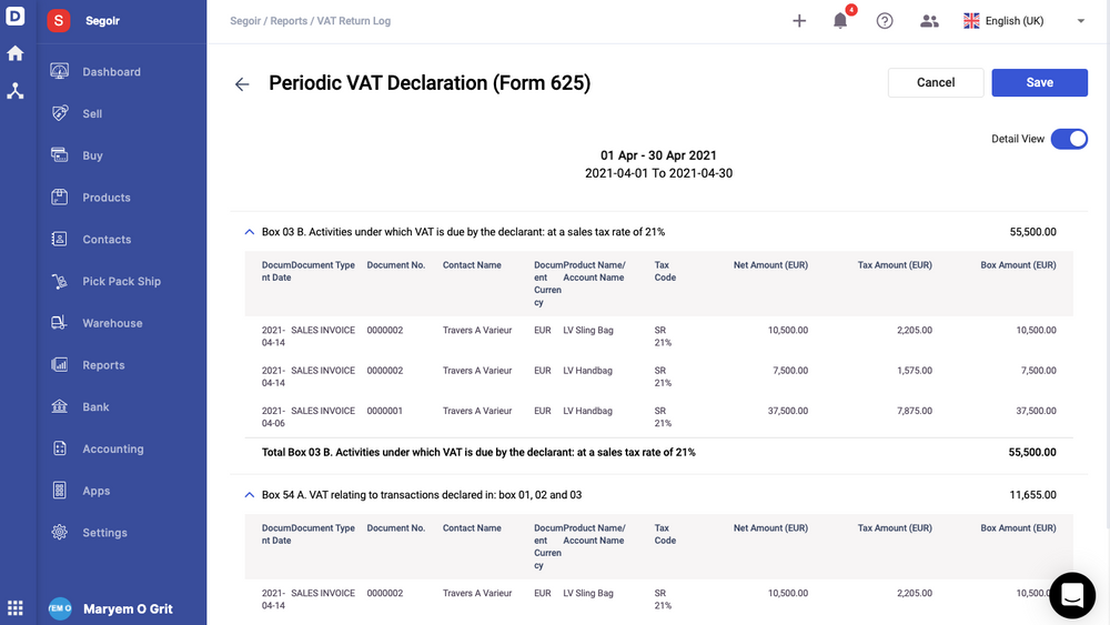 Belgium How can I generate the VAT Report in Deskera Books?