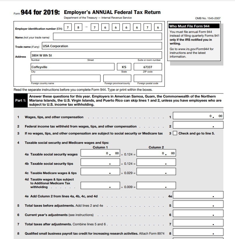 What is Federal Form 944 for employers? How to Download Form 944 Using