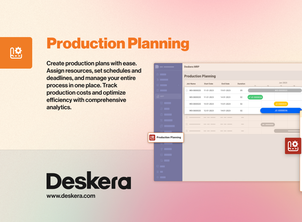 Deskera Production Planning- Optimize Production Process and Reduce Costs